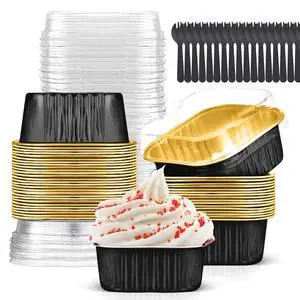 10oz Mini Cake Pans with Lids (40 Pack) Aluminum Foil Square Cupcake Liners Brownie Baking Cups,Disposable 4x4 Large Cupcake Pan,Jumbo Muffin Tin Ramekins Holders 10oz Mini Cake Pans with Lids (40 Pack) Aluminum Foil Square Cupcake Liners Brownie Baking Cups,Disposable 4x4 Large Cupcake Pan,Jumbo Muffin Tin Ramekins Holders