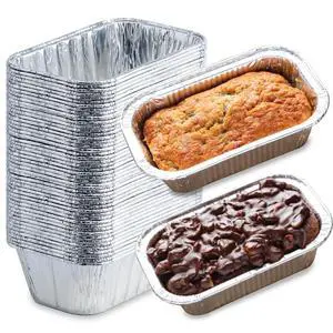 (55 Pack) 1LB Mini Foil Loaf Pans - 1 Pound Disposable Aluminum Baking Pans for Individual Bread, Cake, Meatloaf - Small Loaf Pans with Liners, Small Bread Tins 6 x 3.5 x 2 (55 Pack) 1LB Mini Foil Loaf Pans - 1 Pound Disposable Aluminum Baking Pans for Individual Bread, Cake, Meatloaf - Small Loaf Pans with Liners, Small Bread Tins 6 x 3.5 x 2