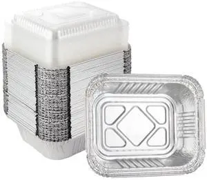 Aluminum Foil Pan 5.5" x 4.5" (50 Pack) Disposable Cookware with Lids/Aluminum Foil Food Containers/Meal Prep Freezer Drip Pans BBQ Potluck Holidays Silver Aluminum Foil Pan 5.5" x 4.5" (50 Pack) Disposable Cookware with Lids/Aluminum Foil Food Containers/Meal Prep Freezer Drip Pans BBQ Potluck Holidays Silver