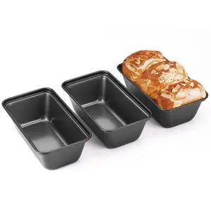 Mini Loaf Pan for Baking Bread, 6 x 3.3 x 2 In Nonstick Small Banana Bread Tins Set of 3, Tiny Carbon Steel Meatloaf Pan - Dark Grey Mini Loaf Pan for Baking Bread, 6 x 3.3 x 2 In Nonstick Small Banana Bread Tins Set of 3, Tiny Carbon Steel Meatloaf Pan - Dark Grey