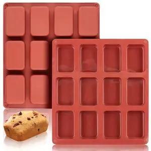 Silicone Mini Loaf pan-(2PCS) 12 Cavities Bread Pan, Non-stick Silicone Baking Molds for Bread, Cake, Cornbread, Brownie, Mini Sized Cheesecake Silicone Mini Loaf pan-(2PCS) 12 Cavities Bread Pan, Non-stick Silicone Baking Molds for Bread, Cake, Cornbread, Brownie, Mini Sized Cheesecake