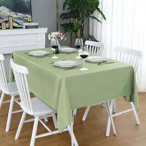 Sage Green Square Tablecloth - 54 x 54 Inch Light Green Wrinkle Free Waterproof Polyester Table Cloths, Spillproof 210 GSM and Washable Table Cover for Party, Banquet, Rectangle/Oblong Sage Green Square Tablecloth - 54 x 54 Inch Light Green Wrinkle Free Waterproof Polyester Table Cloths, Spillproof 210 GSM and Washable Table Cover for Party, Banquet, Rectangle/Oblong