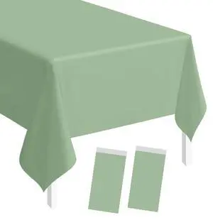 2 Pack Sage Green Plastic Tablecloth Rectangle 54 x 108 Disposable Light Green Table Cloth Plastic Waterproof Sage Table Cover for Birthday Wedding Baby Shower Party Decorations 2 Pack Sage Green Plastic Tablecloth Rectangle 54 x 108 Disposable Light Green Table Cloth Plastic Waterproof Sage Table Cover for Birthday Wedding Baby Shower Party Decorations