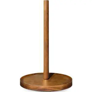 Paper Towel Holder Countertop, Wooden Standing Paper Towel Roll Stand for Rustic Farmhouse & Cottagecore Decor, Kitchen Bathroom Essential, Brown Paper Towel Holder Countertop, Wooden Standing Paper Towel Roll Stand for Rustic Farmhouse & Cottagecore Decor, Kitchen Bathroom Essential, Brown