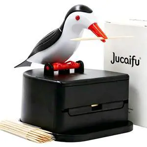 Little bird toothpick dispenser With toothpick, creative push-type toothpick bird dispenser, toothpick holder. (black) Little bird toothpick dispenser With toothpick, creative push-type toothpick bird dispenser, toothpick holder. (black)