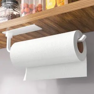 Paper Towel Holder - Self-Adhesive or Drilling, White, Upgraded Aluminum Kitchen Roll Dispenser Under Cabinet, Lighter but Stronger Than Stainless Steel! Paper Towel Holder - Self-Adhesive or Drilling, White, Upgraded Aluminum Kitchen Roll Dispenser Under Cabinet, Lighter but Stronger Than Stainless Steel!