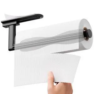 Paper Towel Holder Under Cabinet - Self Adhesive or Drilling Paper Towel Holder Wall Mount, One Hand Tear Black Towel Holder for Kitchen Organization, Bathroom, Sink, Pantry, Fridge, RV Paper Towel Holder Under Cabinet - Self Adhesive or Drilling Paper Towel Holder Wall Mount, One Hand Tear Black Towel Holder for Kitchen Organization, Bathroom, Sink, Pantry, Fridge, RV