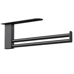 Under Cabinet Paper Towel Holder, Self Adhesive Hanging Paper Towel Holder, no Drilling Stainless Steel Paper Towel Rack for Kitchen Bathroom RV, Matte Black Under Cabinet Paper Towel Holder, Self Adhesive Hanging Paper Towel Holder, no Drilling Stainless Steel Paper Towel Rack for Kitchen Bathroom RV, Matte Black