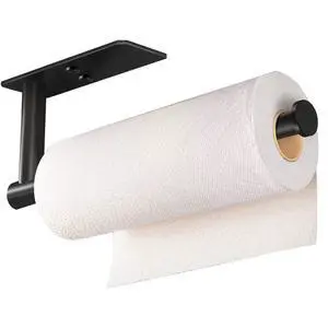 Self Adhesive Paper Towel Holder Under Cabinet Mount, Wall Mount Paper Towel Roll Rack for Kitchen Cabinet, Bathroom, SUS304 Stainless Steel Black Self Adhesive Paper Towel Holder Under Cabinet Mount, Wall Mount Paper Towel Roll Rack for Kitchen Cabinet, Bathroom, SUS304 Stainless Steel Black