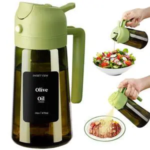 Olive Oil Dispenser and Oil Sprayer 16oz/470ml Glass Light-Proof Oil Pourer for Kitchen Air Fryer, Cooking, Salad, and BBQ, with Stickers Olive Oil Dispenser and Oil Sprayer 16oz/470ml Glass Light-Proof Oil Pourer for Kitchen Air Fryer, Cooking, Salad, and BBQ, with Stickers