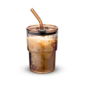 13oz/400ml Tumbler Water Glass, Cups with Straw and Lid Sealed Carry on for Coffee, Iced Tea, Thick Wall Insulated Glass Cup (Amber) 13oz/400ml Tumbler Water Glass, Cups with Straw and Lid Sealed Carry on for Coffee, Iced Tea, Thick Wall Insulated Glass Cup (Amber)