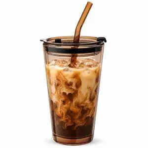 15oz Glass Tumbler with Straw and Lid, Cute Iced Coffee Cups, Aesthetic Glass Cups, Coffee Tumbler, Water Cup, Matcha Cup, Drinking Glasses (Amber) 15oz Glass Tumbler with Straw and Lid, Cute Iced Coffee Cups, Aesthetic Glass Cups, Coffee Tumbler, Water Cup, Matcha Cup, Drinking Glasses (Amber)