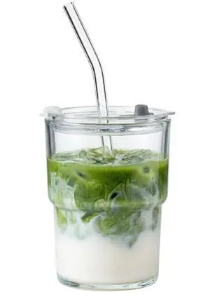 13oz Glass Tumbler with Straw and Lid, Reusable Iced Coffee Cup Tumbler, Cute Glass Cups for Water, Matcha, Travel Coffee Mugs (Clear) 13oz Glass Tumbler with Straw and Lid, Reusable Iced Coffee Cup Tumbler, Cute Glass Cups for Water, Matcha, Travel Coffee Mugs (Clear)