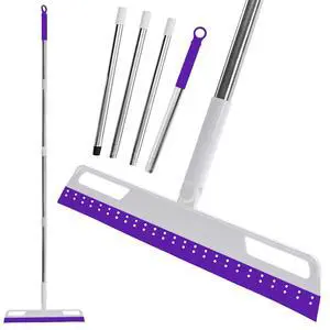 Rubber Air Broom Multifunction Silicone Floor Squeegee, Air Broom for Floor with 56" Long Handle, 4-in-1 Rubber Sweeper for Dirt, Liquids, Pet Hair, Tile Hardwood Floors, Carpet, Living Room (Purple) Rubber Air Broom Multifunction Silicone Floor Squeegee, Air Broom for Floor with 56" Long Handle, 4-in-1 Rubber Sweeper for Dirt, Liquids, Pet Hair, Tile Hardwood Floors, Carpet, Living Room (Purple)