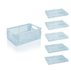 6 Pack Mini Foldable Small Plastic Baskets for Organizing and StorageCollapsible Storage Crates,Mini Bins for Home Kitchen Bedroom Bathroom Office (Blue, Small 6x4x2.2) 6 Pack Mini Foldable Small Plastic Baskets for Organizing and StorageCollapsible Storage Crates,Mini Bins for Home Kitchen Bedroom Bathroom Office (Blue, Small 6x4x2.2)