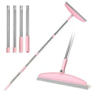 Multifunction Silicone Broom, 54 Inch Adjustable Long Handle Rubber Broom Sweeper for Floor Bathroom Kitchen Shower Pet Hair Glass(Gray Pink) Multifunction Silicone Broom, 54 Inch Adjustable Long Handle Rubber Broom Sweeper for Floor Bathroom Kitchen Shower Pet Hair Glass(Gray Pink)
