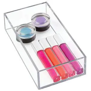 Clarity Plastic Drawer Organizer for Vanity, Countertop, Bathroom, Kitchen and Cabinet Storage, 8" x 4" x 2", Clear Clarity Plastic Drawer Organizer for Vanity, Countertop, Bathroom, Kitchen and Cabinet Storage, 8" x 4" x 2", Clear