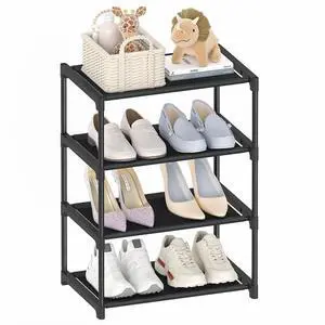 4 Tier Extra Small Shoe Rack (16.3" Wide), Narrow Stackable Kids Toddler Adult Shoe Storage Organizer Shelf for Closet Floor Entryway Bedroom, Space Saver Shoe Rack Organization Shelves 4 Tier Extra Small Shoe Rack (16.3" Wide), Narrow Stackable Kids Toddler Adult Shoe Storage Organizer Shelf for Closet Floor Entryway Bedroom, Space Saver Shoe Rack Organization Shelves
