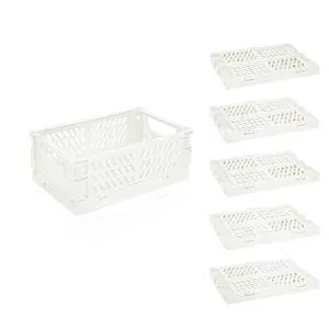 6 Pack Mini Foldable Small Plastic Baskets for Organizing and StorageCollapsible Storage Crates,Mini Bins for Home Kitchen Bedroom Bathroom Office (White, Small 6x4x2.2) 6 Pack Mini Foldable Small Plastic Baskets for Organizing and StorageCollapsible Storage Crates,Mini Bins for Home Kitchen Bedroom Bathroom Office (White, Small 6x4x2.2)