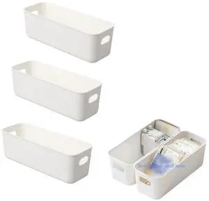 Multi-purpose small storage bins, Storing phone cases, socks, stationery,small items. PP plastic,Organizer and Storage for Sinks,Bathroom, Bedrooms, Vanity tablesKitchens.10.5x 3.9x 3.5 Inch (3) Multi-purpose small storage bins, Storing phone cases, socks, stationery,small items. PP plastic,Organizer and Storage for Sinks,Bathroom, Bedrooms, Vanity tablesKitchens.10.5x 3.9x 3.5 Inch (3)