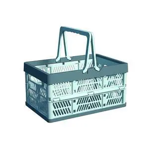 Collapsible Crate Milk Crates for Storage Plastic shopping basket 20L for Kitchen Bathroom (Bule) Collapsible Crate Milk Crates for Storage Plastic shopping basket 20L for Kitchen Bathroom (Bule)