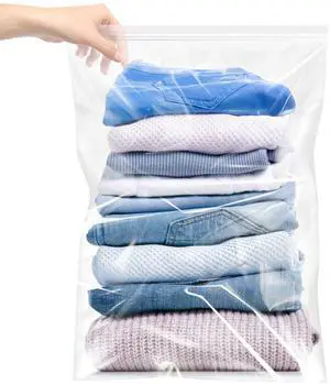 Large 5 Gallon Plastic Zipper Storage Bags, 18x24 Inches Clear Reclosable Storage Bags 12Pieces Large 5 Gallon Plastic Zipper Storage Bags, 18x24 Inches Clear Reclosable Storage Bags 12Pieces