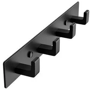 Black Coat Rack Wall Mount - 12.5 inch Modern Metal Hook Rail with 4 Right-Angle Hooks, Drill-Mounted Organizer for Coats, Hats, Bags in Entryway, Bathroom, Bedroom (1 Pack) Black Coat Rack Wall Mount - 12.5 inch Modern Metal Hook Rail with 4 Right-Angle Hooks, Drill-Mounted Organizer for Coats, Hats, Bags in Entryway, Bathroom, Bedroom (1 Pack)