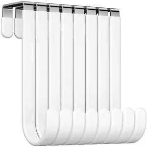 8 Pack Over The Door Hooks, Door Hanger Hook, Towel Hooks for Hanging, Towel Hanger for Bathroom, Fit 1 3/8" Door White, Dorm Room Essentials 8 Pack Over The Door Hooks, Door Hanger Hook, Towel Hooks for Hanging, Towel Hanger for Bathroom, Fit 1 3/8" Door White, Dorm Room Essentials