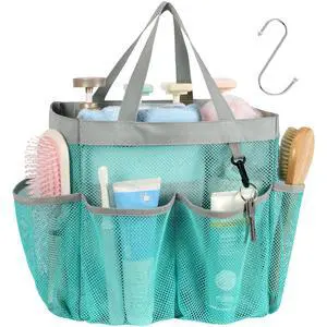 Mesh Shower Caddy Portable, Upgrade Deeper 7 Pockets Shower Bag Basket Bag for College Dorm Room Toiletry Bathroom Essentials Gym Camp Quick Dry 2 handles with S Hook, Mint Green Mesh Shower Caddy Portable, Upgrade Deeper 7 Pockets Shower Bag Basket Bag for College Dorm Room Toiletry Bathroom Essentials Gym Camp Quick Dry 2 handles with S Hook, Mint Green