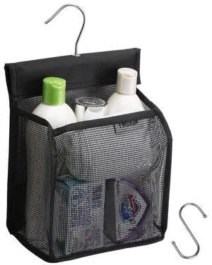 Hanging Mesh Shower Caddy Organizer Bathroom Storage Bag with Hooks for Camper, Gym, Cruise, Cabin, College Dorm Shower, Swimming and RV,Black Hanging Mesh Shower Caddy Organizer Bathroom Storage Bag with Hooks for Camper, Gym, Cruise, Cabin, College Dorm Shower, Swimming and RV,Black