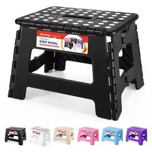 Folding Step Stool 9 Inch, Sturdy Collapsible Kitchen Step Stool Foldable for Kids, Toddlers & Adults, Non Slip Lightweight Foot Stools with Handle, Holds 300 lbs Ideal for Bathroom Bedroom Folding Step Stool 9 Inch, Sturdy Collapsible Kitchen Step Stool Foldable for Kids, Toddlers & Adults, Non Slip Lightweight Foot Stools with Handle, Holds 300 lbs Ideal for Bathroom Bedroom
