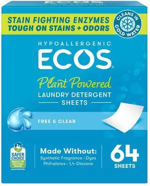 Laundry Detergent Sheets Vegan, No Plastic Jug, No Mess & Liquid Free - Hypoallergenic, Plant Powered Laundry Detergent Sheet - Free and Clear - 64 Count (Pack of 1) Laundry Detergent Sheets Vegan, No Plastic Jug, No Mess & Liquid Free - Hypoallergenic, Plant Powered Laundry Detergent Sheet - Free and Clear - 64 Count (Pack of 1)