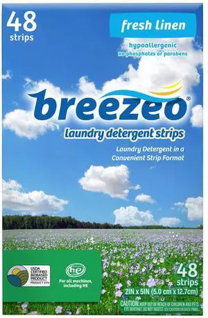 Laundry Detergent Strips (48 strips) - Fresh Linen Scent - More Convenient than Pods, Pacs, Liquids or Powders Great for Home, Dorm, Travel, Camping & Hand-Washing Laundry Detergent Strips (48 strips) - Fresh Linen Scent - More Convenient than Pods, Pacs, Liquids or Powders Great for Home, Dorm, Travel, Camping & Hand-Washing