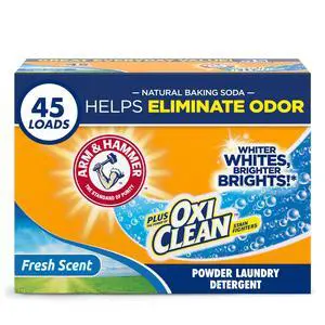 Plus OxiClean Powder Laundry Detergent, Fresh Scent, 45 Loads, 3.48 Pound (Pack of 1) - Package May Vary Plus OxiClean Powder Laundry Detergent, Fresh Scent, 45 Loads, 3.48 Pound (Pack of 1) - Package May Vary