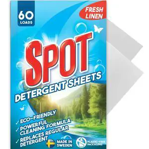 Laundry Detergent Sheets (60 Loads), Fresh Linen Scent, Made in Sweden, Plastic Free Packaging, Eco Friendly, Liquidless & Mess Free, No Spills, TSA Compliant Travel Laundry Detergent Laundry Detergent Sheets (60 Loads), Fresh Linen Scent, Made in Sweden, Plastic Free Packaging, Eco Friendly, Liquidless & Mess Free, No Spills, TSA Compliant Travel Laundry Detergent