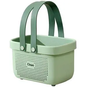 Plastic Storage Basket with Handle Portable Shower Caddy Tote Organizer Basket Bin for Bathroom Kitchen Dorm Room Bedroom, Small Green Plastic Storage Basket with Handle Portable Shower Caddy Tote Organizer Basket Bin for Bathroom Kitchen Dorm Room Bedroom, Small Green