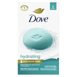 Hydrating Beauty Bar Soap 6 Count, Glacial Water & Avocado Oil, 3.75 oz I Hydrating beauty bar with glacial water and avocado oil for refreshed, soft and healthy-looking skin Hydrating Beauty Bar Soap 6 Count, Glacial Water & Avocado Oil, 3.75 oz I Hydrating beauty bar with glacial water and avocado oil for refreshed, soft and healthy-looking skin
