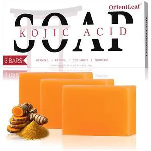 Kojic Acid Soap, Turmeric Soap Bar for Dark Spots, Fresh Citrus Scent, Gentle for Face and Body Wash with Vitamin C, Shea Butter, Retinol, Gifts for Women (3 PACK) Kojic Acid Soap, Turmeric Soap Bar for Dark Spots, Fresh Citrus Scent, Gentle for Face and Body Wash with Vitamin C, Shea Butter, Retinol, Gifts for Women (3 PACK)