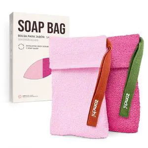 Soap Bags, Soap Savers for Bar Soap with Different Exfoliating Level, Soap Pouch for Body Wash (2 Pieces, Pink) Soap Bags, Soap Savers for Bar Soap with Different Exfoliating Level, Soap Pouch for Body Wash (2 Pieces, Pink)