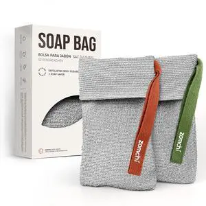 Soap Saver Bags for Bar Soap, 2 Pack, Gentle Texture Grey Soap Saver Bags for Bar Soap, 2 Pack, Gentle Texture Grey