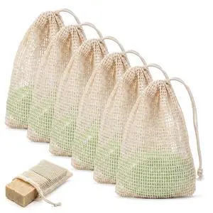 6 PCS Natural Sisal Soap Saver Bag, Mesh Sisal Soap Bags for Soap Bars with Drawstring, Exfoliating Foaming Quick Drying Bar Soap Net Pouch for Shower 6 PCS Natural Sisal Soap Saver Bag, Mesh Sisal Soap Bags for Soap Bars with Drawstring, Exfoliating Foaming Quick Drying Bar Soap Net Pouch for Shower