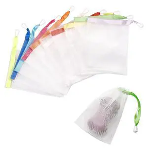 10PCS Mesh Soap Bag, Exfoliating Soap Saver Pouch, Foam Net Soap Saver, Soap Bag Soft for Shower with Drawstring 10PCS Mesh Soap Bag, Exfoliating Soap Saver Pouch, Foam Net Soap Saver, Soap Bag Soft for Shower with Drawstring