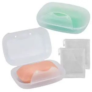Soap Box Holder, 2-Pack Soap Dish Soap Savers Case Container for Bathroom Camping Gym (Clear) Soap Box Holder, 2-Pack Soap Dish Soap Savers Case Container for Bathroom Camping Gym (Clear)