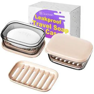 Bar Soap Holder Dish, Leakproof Travel Soap Case for Shower, Portable Travel Size Toiletries Camping Essentials for Gym, Dorm, Bathroom, Khaki Bar Soap Holder Dish, Leakproof Travel Soap Case for Shower, Portable Travel Size Toiletries Camping Essentials for Gym, Dorm, Bathroom, Khaki