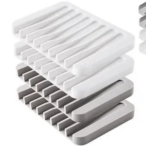 4PCS Self-Draining Silicone Bar Soap Dish and Holders for Shower 4PCS Self-Draining Silicone Bar Soap Dish and Holders for Shower