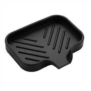 Silicone Soap Dish with Drain Spout, Self-Draining Sink Organizer Tray for Bathroom and Kitchen, Sponges, Dispensers and Soap Holder, Non-Slip and Dishwasher Safe, Black (Compact, 4.9"×3.2") Silicone Soap Dish with Drain Spout, Self-Draining Sink Organizer Tray for Bathroom and Kitchen, Sponges, Dispensers and Soap Holder, Non-Slip and Dishwasher Safe, Black (Compact, 4.9"×3.2")