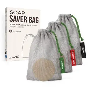 Mesh Soap Saver Bags, Soap Holder Pouch for Shower, Body & Shampoo Bars, Travel Pouch Bag with Hanging Loop (3 Pack, Gray) Mesh Soap Saver Bags, Soap Holder Pouch for Shower, Body & Shampoo Bars, Travel Pouch Bag with Hanging Loop (3 Pack, Gray)