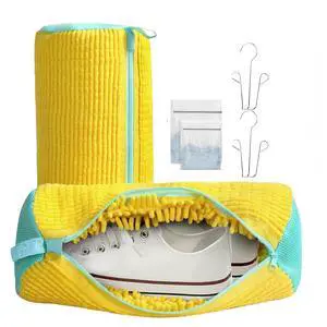 Shoe Washing Machine Bag, XXL Reusable Shoe Laundry Bag for Washer and Dryer, Durable 360° Deep Cleaning Unstain Cleaner Kit 2 Pcs Show bags (Yellow) 2x Mesh bags 2x Shoe hangers Shoe Washing Machine Bag, XXL Reusable Shoe Laundry Bag for Washer and Dryer, Durable 360° Deep Cleaning Unstain Cleaner Kit 2 Pcs Show bags (Yellow) 2x Mesh bags 2x Shoe hangers