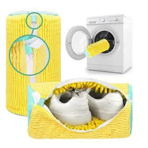 Shoe Washing Machine Bag - 2pcs - Laundry Shoe Bag for Washer and Dryer - 2pc Reusable ZENO Sneaker Cleaning Sack for All type of Tennis - Reinforced Zipper, 360° Deep Cleaning (Yellow) Shoe Washing Machine Bag - 2pcs - Laundry Shoe Bag for Washer and Dryer - 2pc Reusable ZENO Sneaker Cleaning Sack for All type of Tennis - Reinforced Zipper, 360° Deep Cleaning (Yellow)