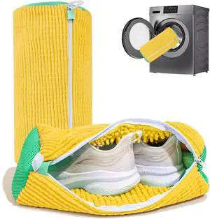 Shoe Washing Machine Bag, Laundry Shoe Bag for Washer and Dryer, 2pc Reusable and Durable Shoe Cleaning Bag for Sneaker Tennis Shoes Unstain Cleaner Kit (Yellow) Shoe Washing Machine Bag, Laundry Shoe Bag for Washer and Dryer, 2pc Reusable and Durable Shoe Cleaning Bag for Sneaker Tennis Shoes Unstain Cleaner Kit (Yellow)